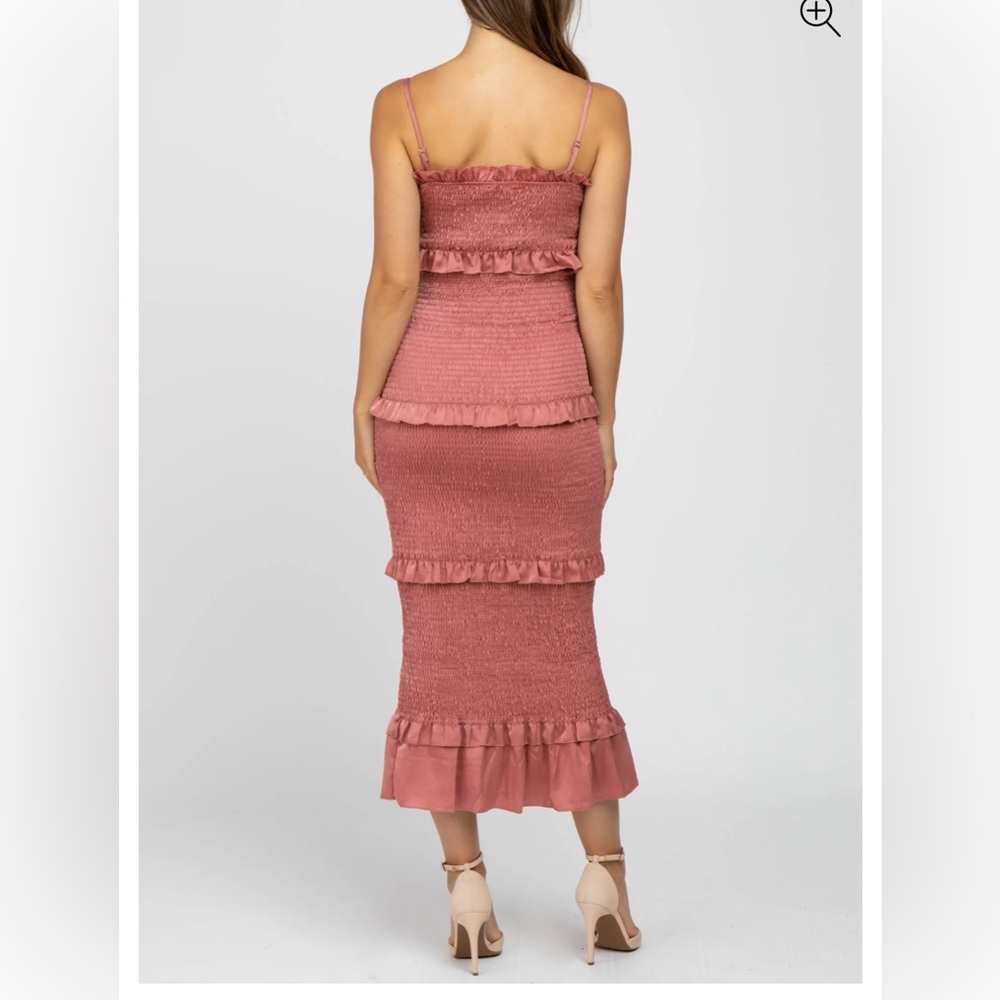 Pinkblush Ruffled Pink Maternity Dress - Picture 3 of 6
